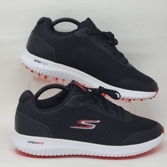 Skechers GO GOLF Men's Size 8 Max Fairway 3 Water Repellent BLACK/RED 214029 New - Picture 2 of 13